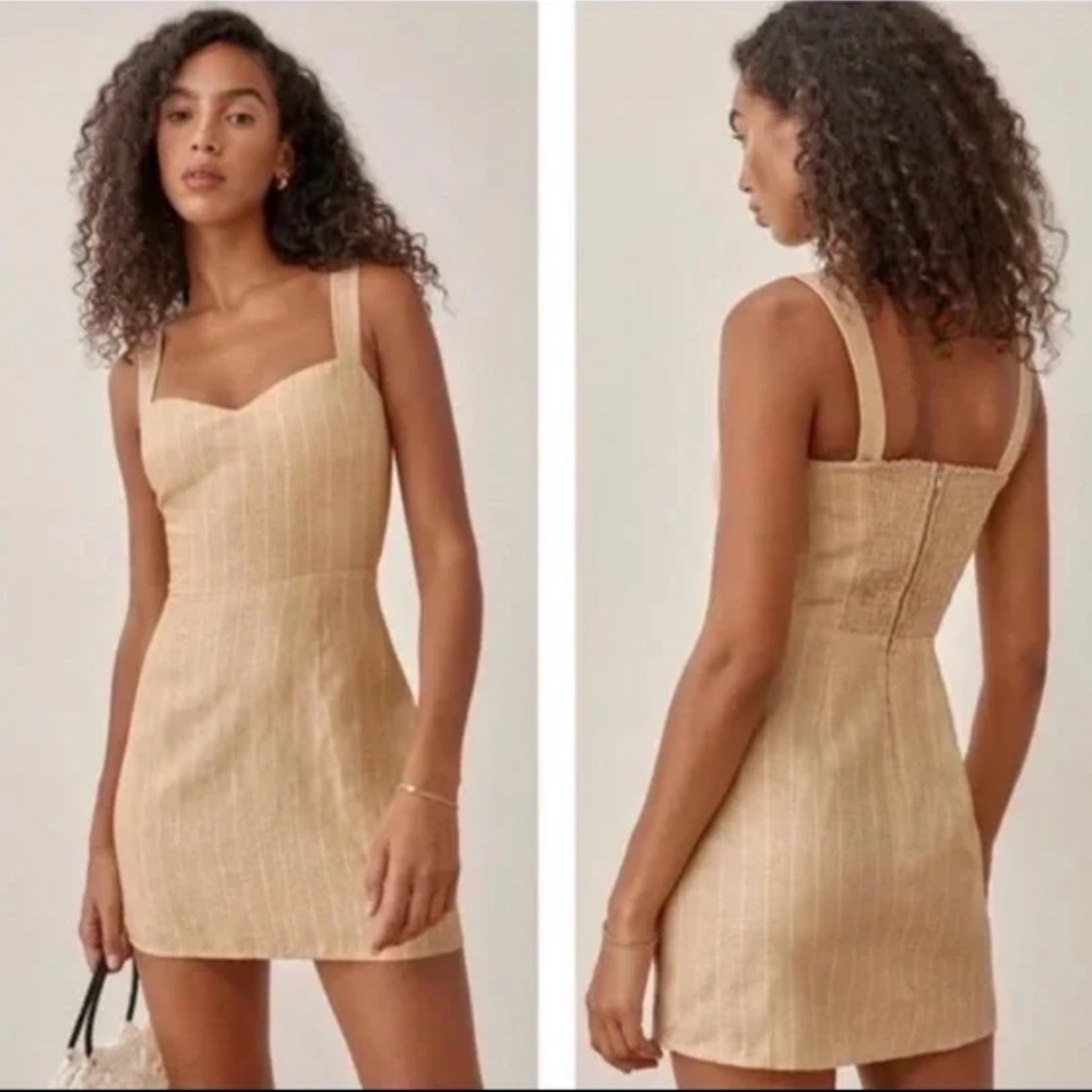 Reformation Miso Linen Stripe Dress
